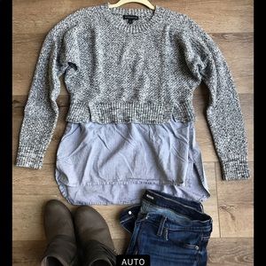Banana Republic knit sweater with chambray crop
